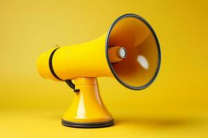 Electronic megaphone on color background photo