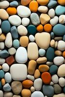 colorful small sea stone pebble background photo