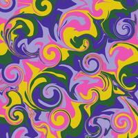 Psychedelic abstract background, mixed acrylic paint marble texture, colorful swirls, vector pattern