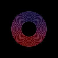 Circle of sound waves. Neon round music sound wave for equalizer. Radial sound wave curve with light particles. Clipart of colorful radio frequency sound lines. Vector illustration