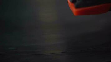 Close up of a needle on a Vinyl Record player Spinning. video