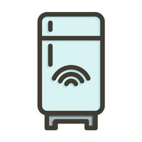refrigerador vector grueso línea lleno colores icono para personal y comercial usar.