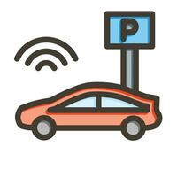 en línea estacionamiento vector grueso línea lleno colores icono para personal y comercial usar.
