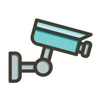 Security Camera Vector Thick Line Filled Colors Icon For Personal And Commercial Use.