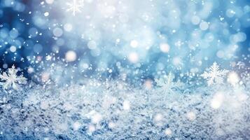 Snowfall Serenade - Delicate Snowflakes Dancing on Blurred Winter Background - photo