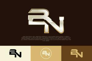 BN Initial Modern Exclusive Logo Emblem Template for Business vector
