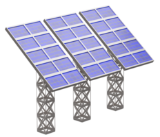 3d representación de solar célula paneles, limpiar energía reducir global calentamiento, eco energía concepto png