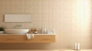 podium for product display bathroom background photo