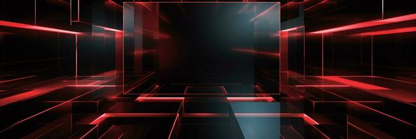 Abstract 3d background red 3D cubes background red 3D square background 3D rectangle background ai generated photo