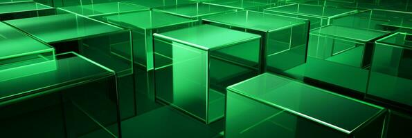 Abstract 3d background green 3D floor background 3D cubes background 3D square background 3D rectangle background ai generated photo