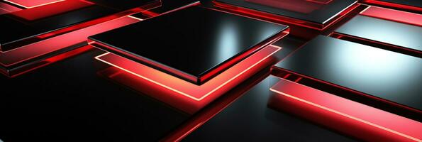 Abstract 3d background red 3D cubes background red 3D square background 3D rectangle background ai generated photo