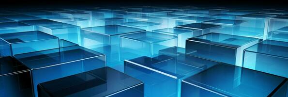 Abstract 3d background blue 3D floor background 3D cubes background 3D square background ai generated photo