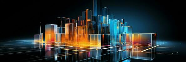 Abstract 3D city background abstract modern tech city background tech park abstract 3D background digital 3D city background  ai generated photo