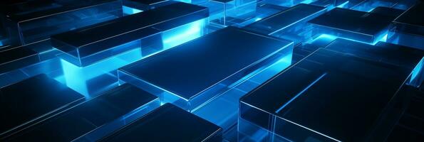 Abstract 3d background blue 3D floor background 3D cubes background 3D square background ai generated photo