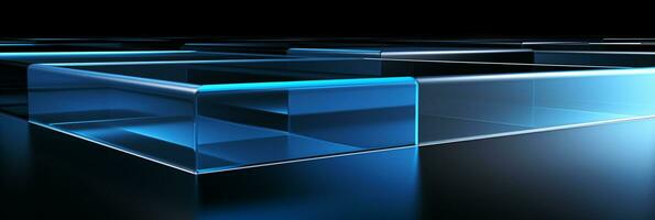 Abstract 3d background blue 3D floor background 3D cubes background 3D square background ai generated photo