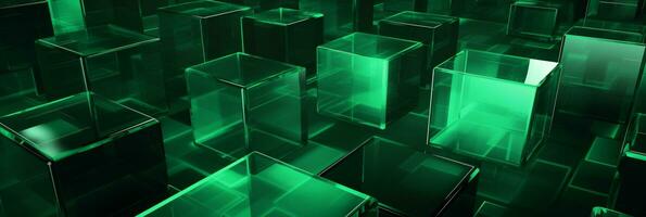 Abstract 3d background green 3D floor background 3D cubes background 3D square background 3D rectangle background ai generated photo