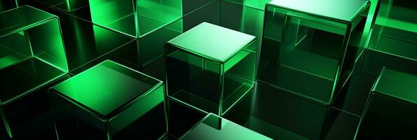 Abstract 3d background green 3D floor background 3D cubes background 3D square background 3D rectangle background ai generated photo