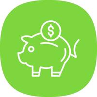 Piggy Bank Vector Icon Design