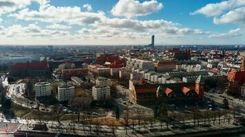 Wroclaw panorama, aerial view. Cityscape of modern european city photo