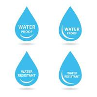 agua resistente y agua prueba logo, icono, y vector. vector