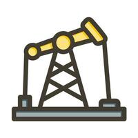 Oil Mining Vector Thick Line Filled Colors Icon For Personal And Commercial Use.