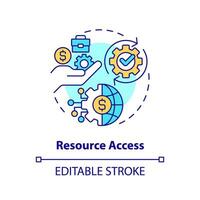 Editable resource access icon, isolated vector, foreign direct investment thin line illustration. vector