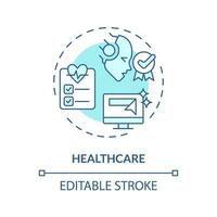 Editable healthcare icon concept, isolated vector, AI for SEO blue thin line illustration. vector