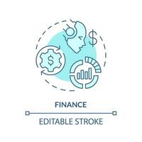 Editable finance icon concept, isolated vector, AI for SEO blue thin line illustration. vector