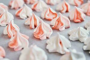 Process of baking meringue, Cooking sweet dessert photo