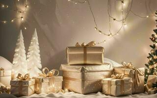 abrazo el calor y alegría un acogedor vivo habitación decoración para un mágico Navidad ai generado foto