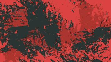 Abstract Bright Red Grunge Texture In Black Background vector