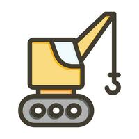 Crane Vector Thick Line Filled Colors Icon For Personal And Commercial Use.