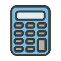 Calculator Vector Thick Line Filled Colors Icon For Personal And Commercial Use.