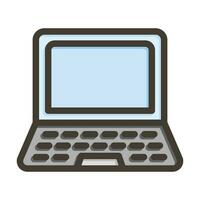 Laptop Vector Thick Line Filled Colors Icon For Personal And Commercial Use.