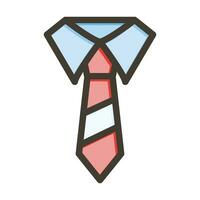 Tie Vector Thick Line Filled Colors Icon For Personal And Commercial Use.