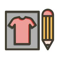 Cloth Sketch Vector Thick Line Filled Colors Icon For Personal And Commercial Use.