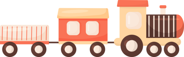 leksak. barn tåg med godsvagnar png