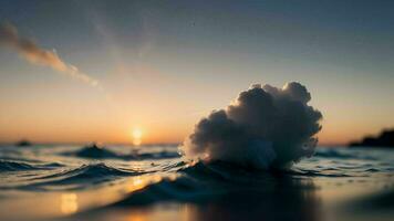 resumen minimalismo en un puesta de sol marina ai generado foto