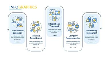 2D unretirement vector infographics template with linear icons concept, data visualization with 5 steps, process timeline chart.