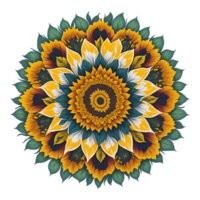 mandala diseño, vistoso mándala, floral mandala diseño, ai generado png