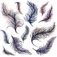 Seamless pattern of watercolor feathers photo