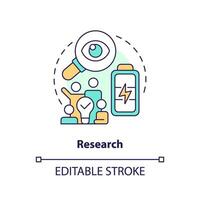 Editable research concept, isolated vector, thin line icon representing carbon border adjustment. vector