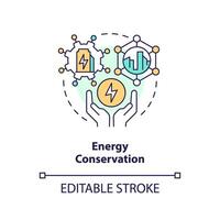 Editable energy conservation concept, isolated vector, thin line icon representing carbon border adjustment. vector