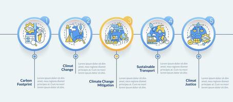 Multicolor carbon border adjustment vector infographics template, data visualization with 5 steps, process timeline chart.