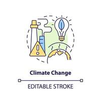 Editable climate change concept, isolated vector, thin line icon representing carbon border adjustment. vector