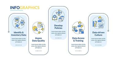 datos democratización vector infografia modelo con lineal iconos, datos visualización con 5 5 pasos, proceso cronograma cuadro.