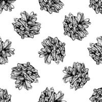 Black and white seamless natural pattern background.vector illustration photo