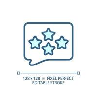 Comment with assess pixel perfect RGB color icon. Writing feedback about customer service. Business rating. Isolated vector illustration. Simple filled line drawing. Editable stroke