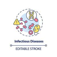 Infectious diseases concept icon. Developing targeted treatments for patient. Application of precision medicine abstract idea thin line illustration. Isolated outline drawing. Editable stroke vector