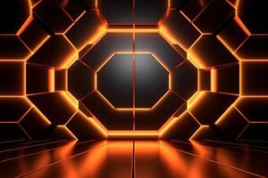 Sleek Modern Geometric Glowing Shapes Outline Background photo